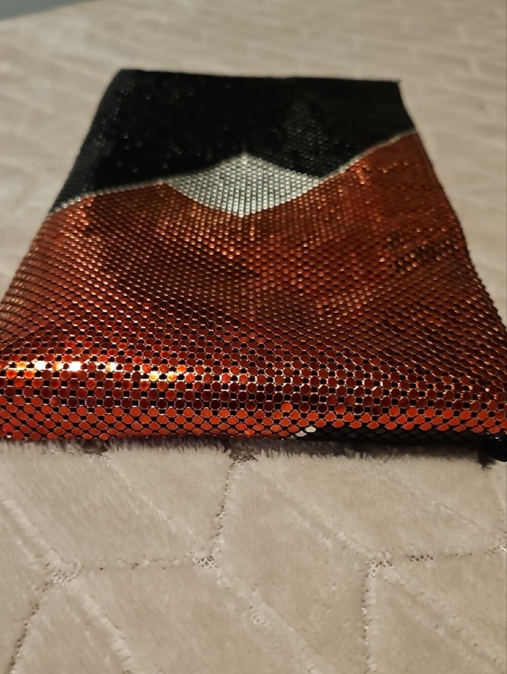 Whiting & Davis Black & Silver Sequin Geometric Clutch - Picture 5 of 13